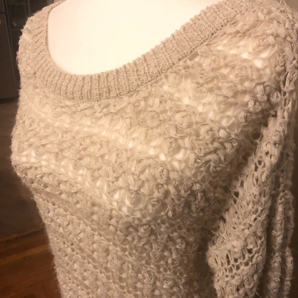 Crochet Cream lightweight Sweater